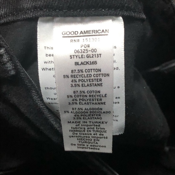 Good American Jeans 28-32 Stretch High Rise Denim in Black165 Wash - Picture 3 of 5